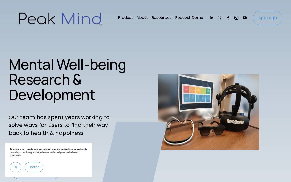 Peak Mind website preview