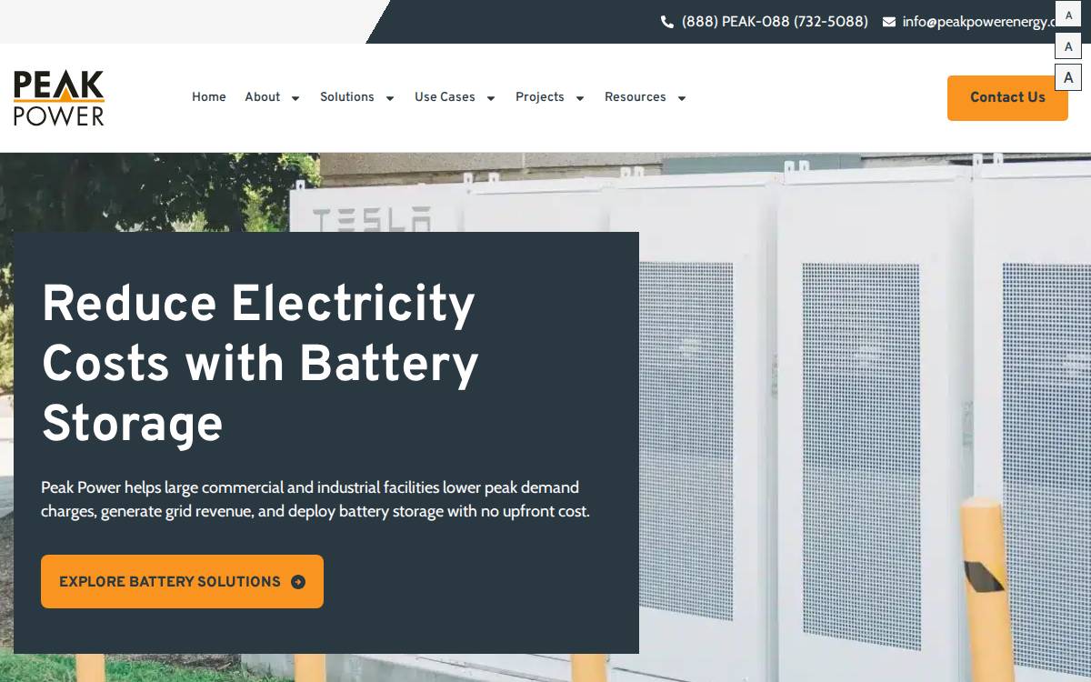 Peak Power website preview