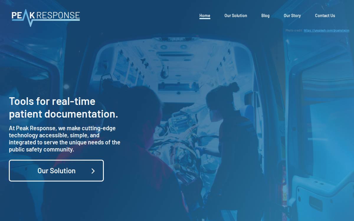 Peak Response Inc. website preview