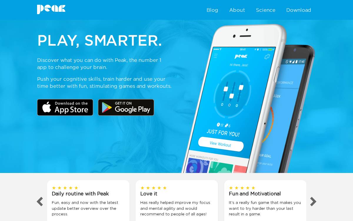 Peak website preview
