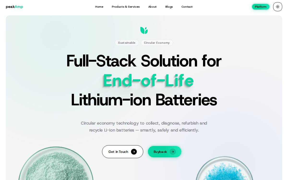 Peakamp website preview