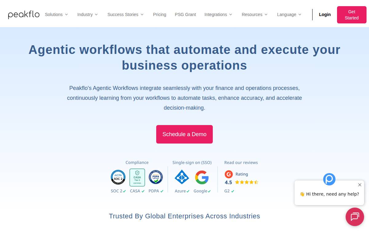 Peakflo website preview