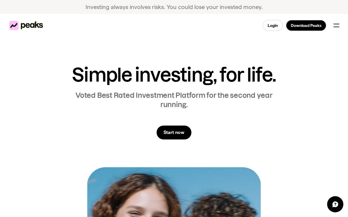 Peaks website preview