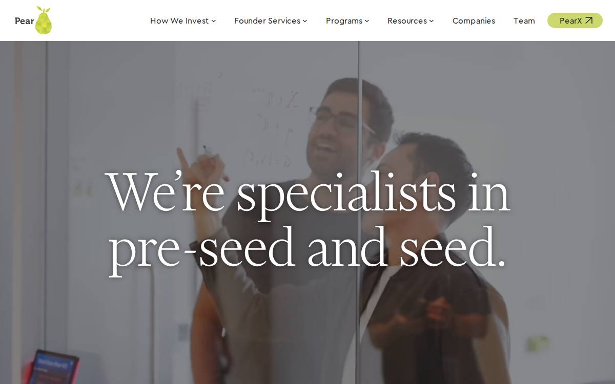Pear VC website preview