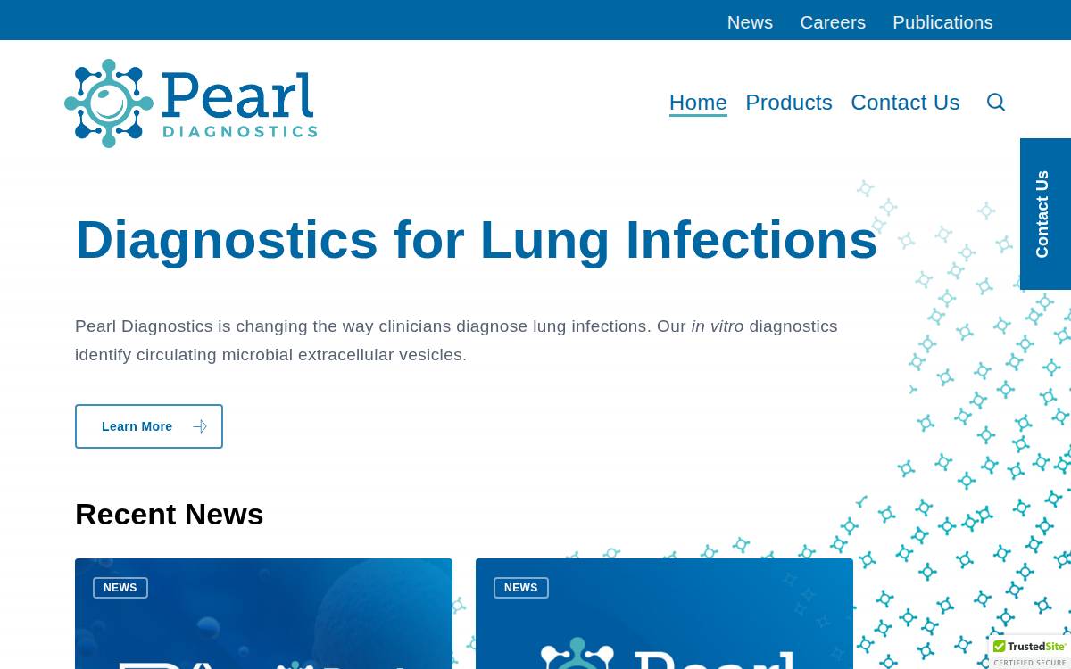 Pearl Diagnostics website preview