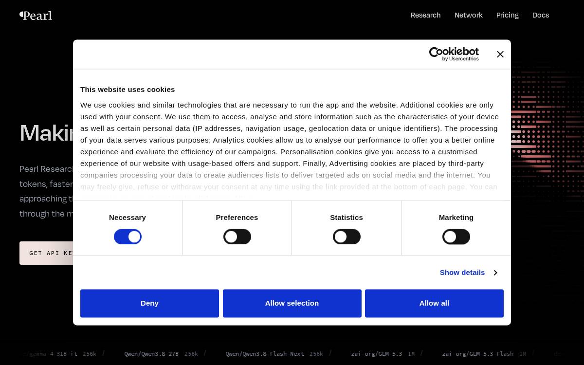 Pearl Research website preview