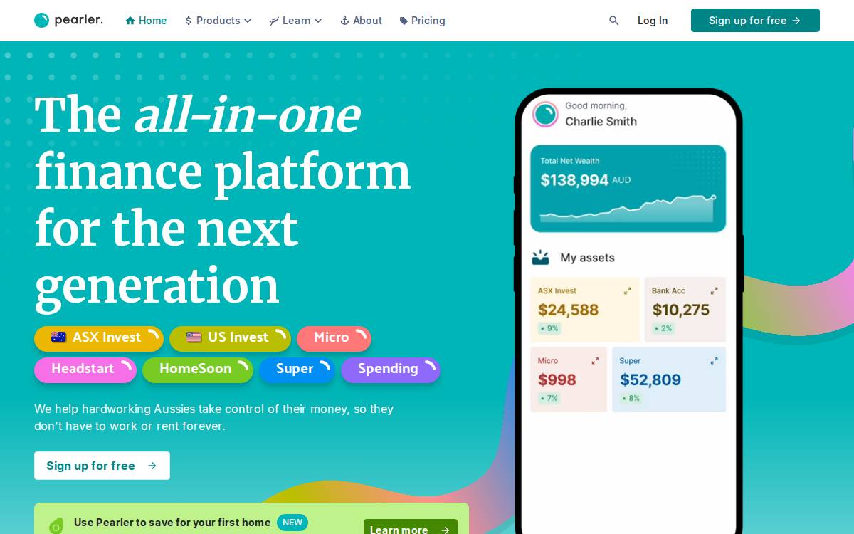 Pearler website preview