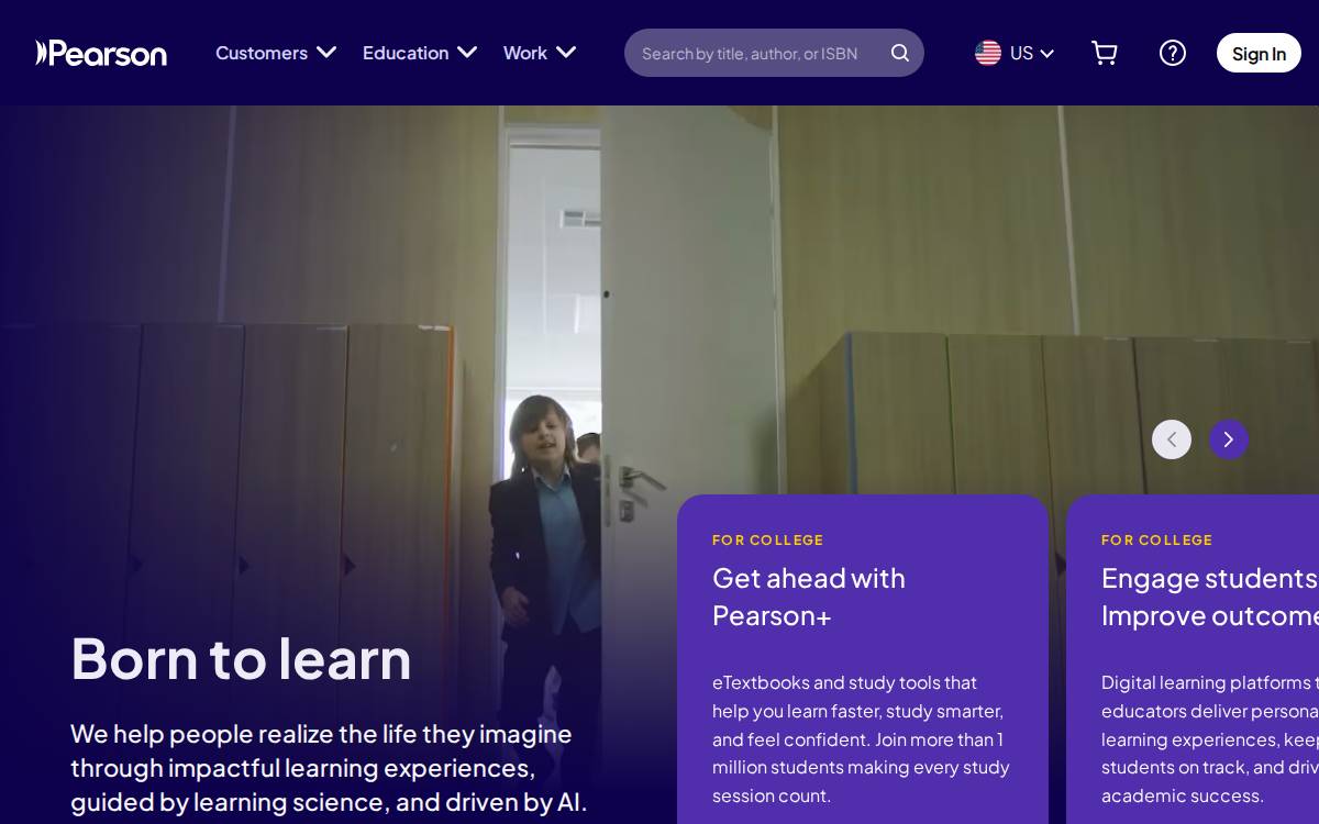 Pearson website preview