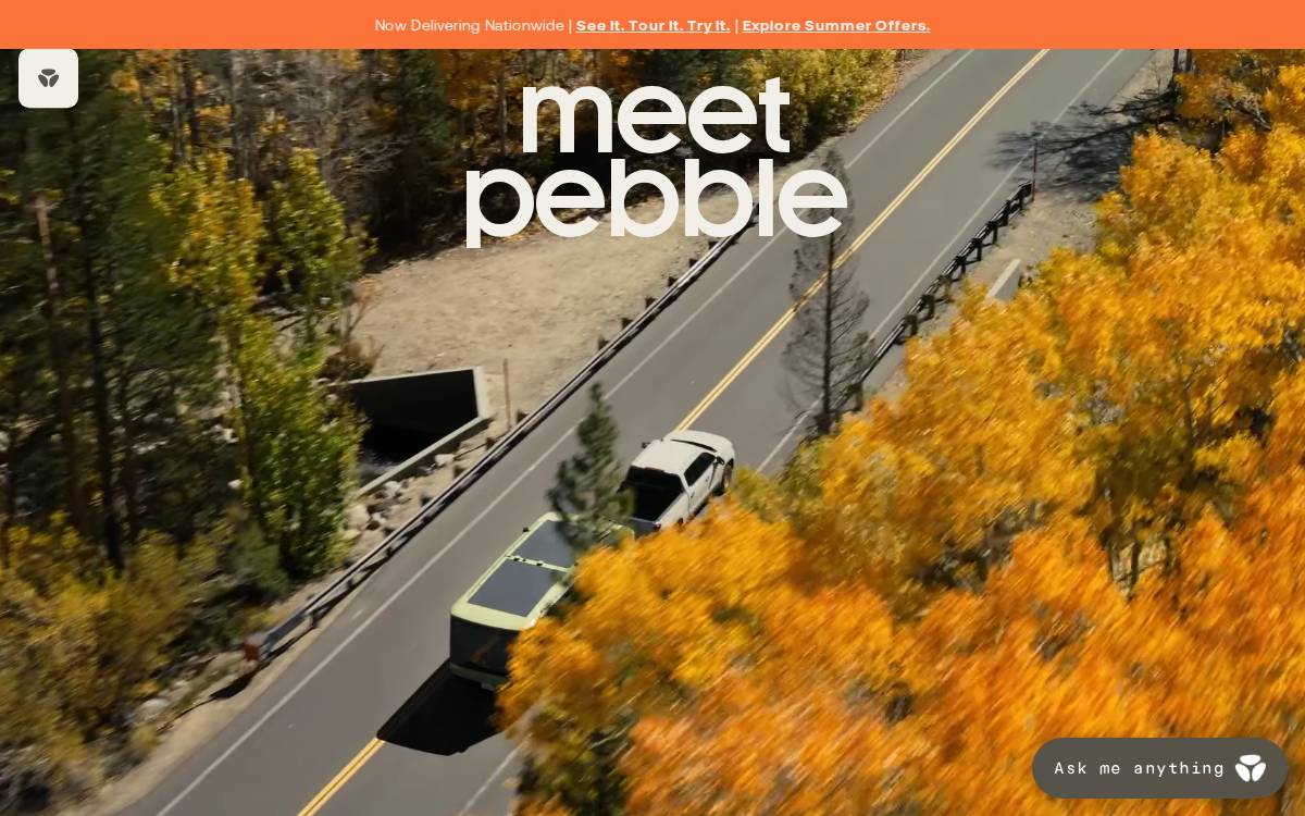 Pebble website preview