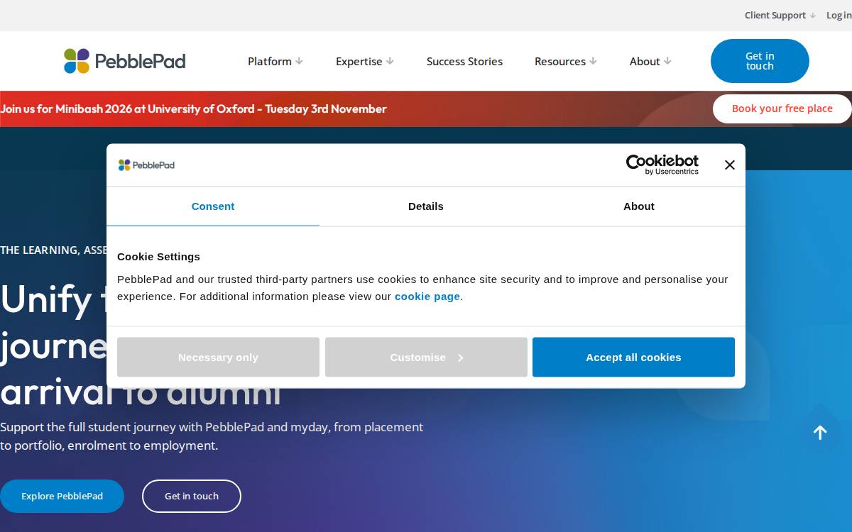 PebblePad website preview
