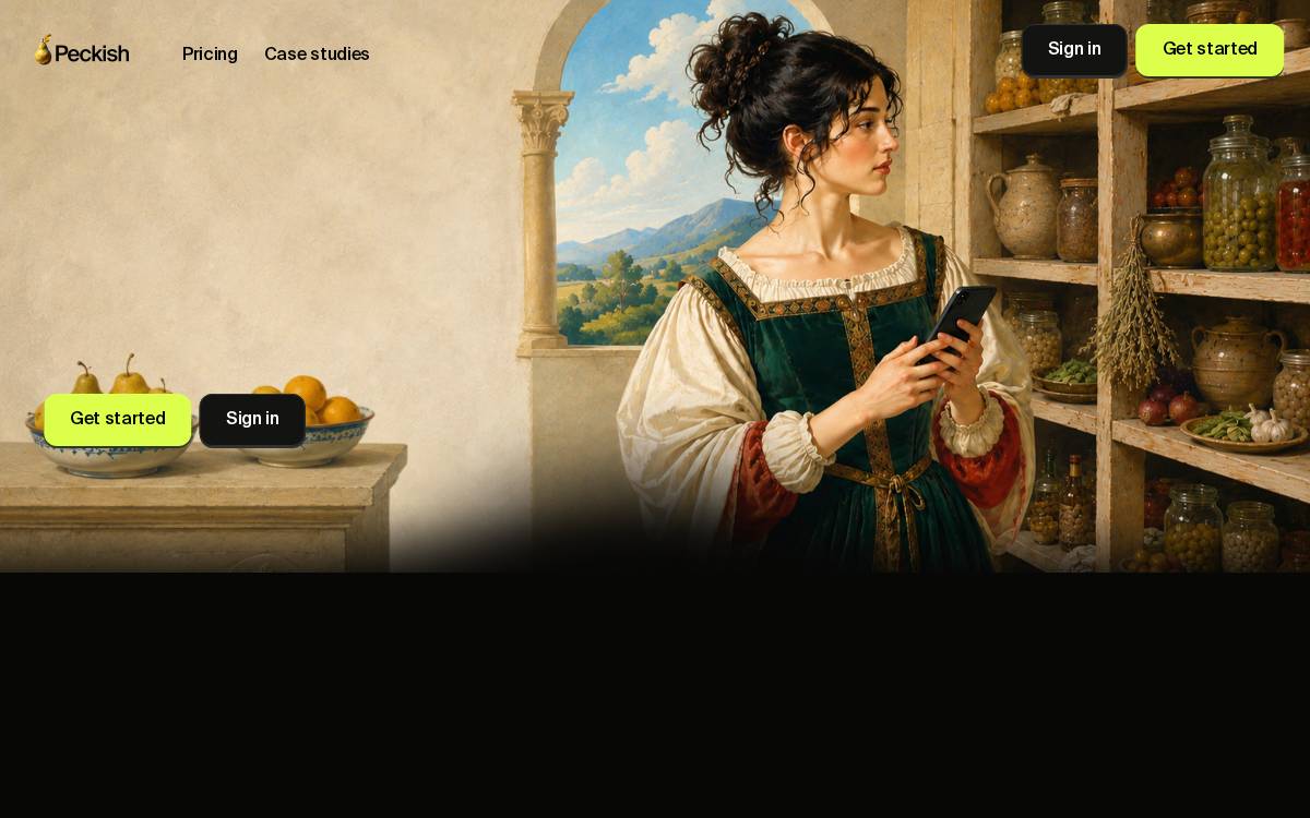 Peckish website preview
