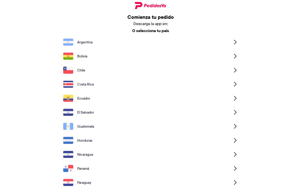 Pedidosya website preview