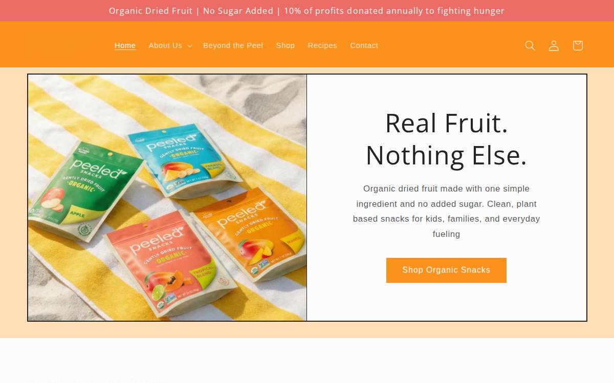 Peeled website preview