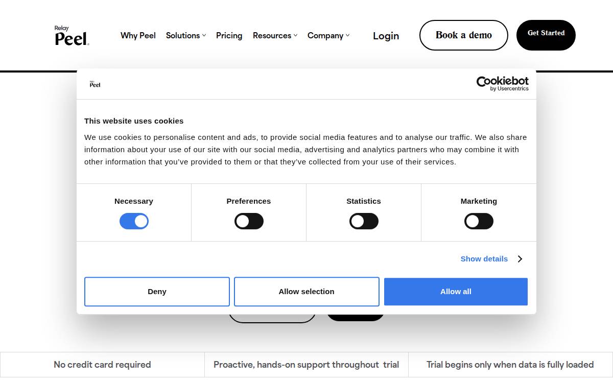 Peelinsights website preview