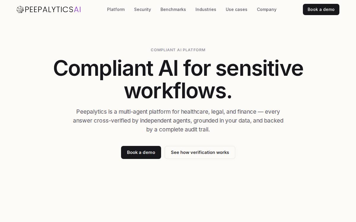 Peepalytics AI website preview