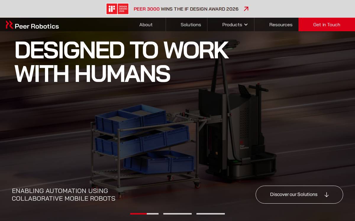 Peer Robotics website preview