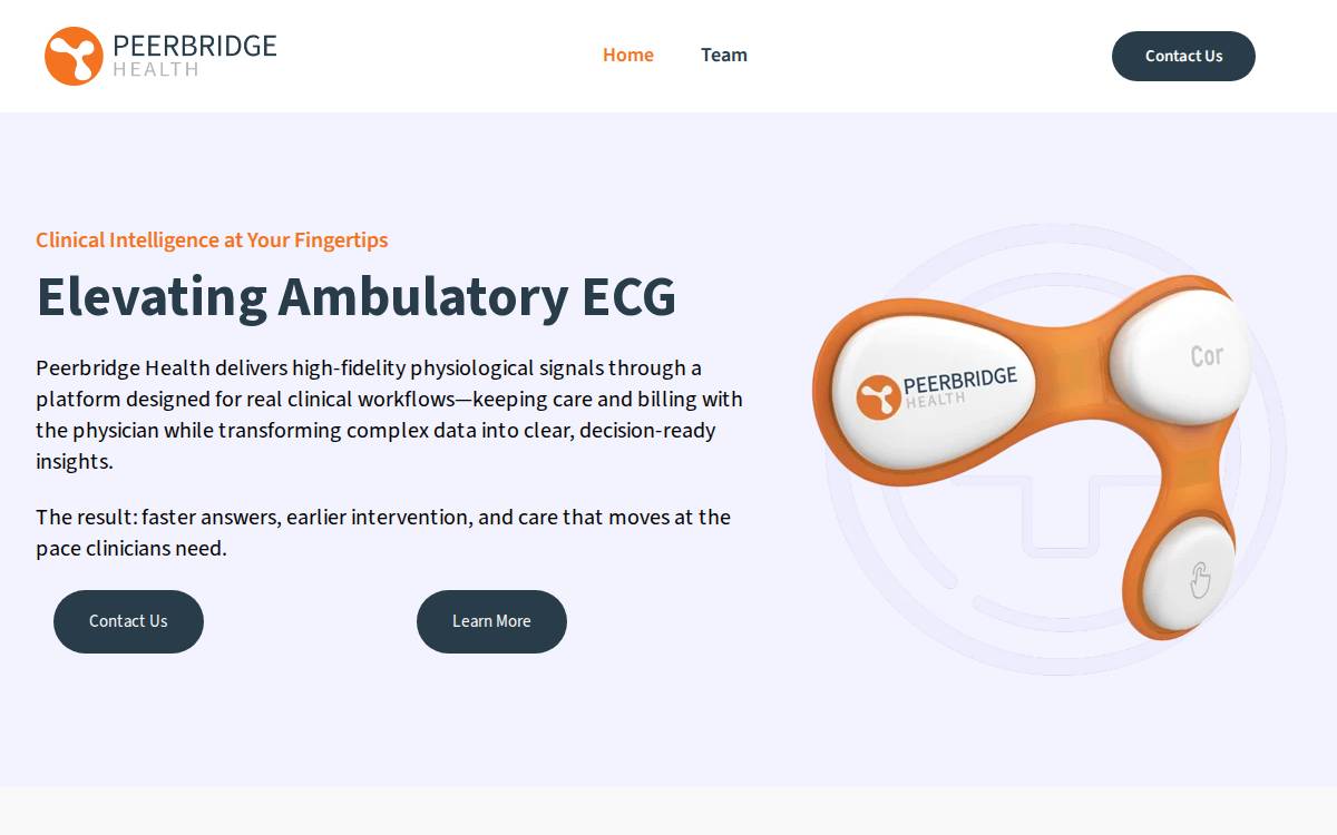 Peerbridge Health website preview