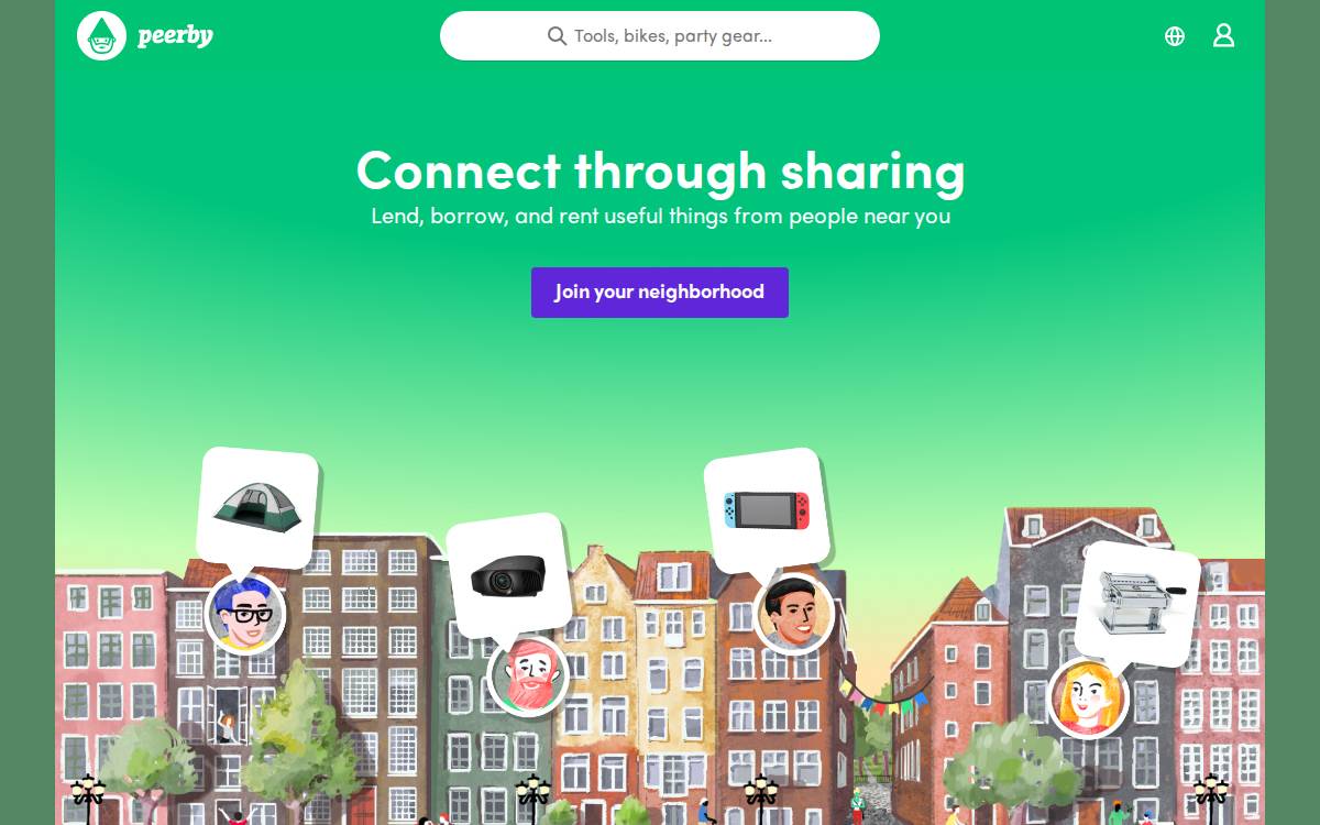 Peerby website preview