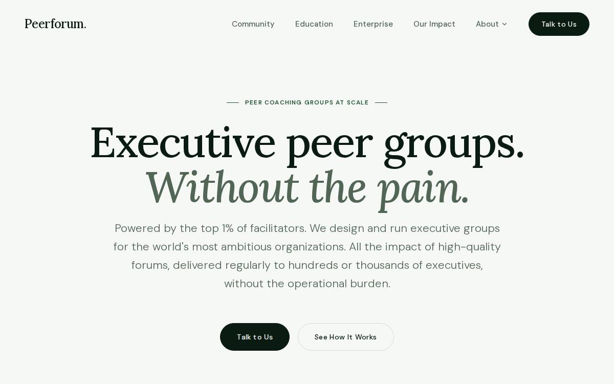 Peerforum website preview