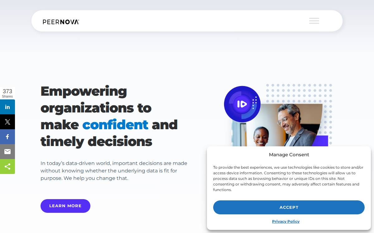 Peernova website preview