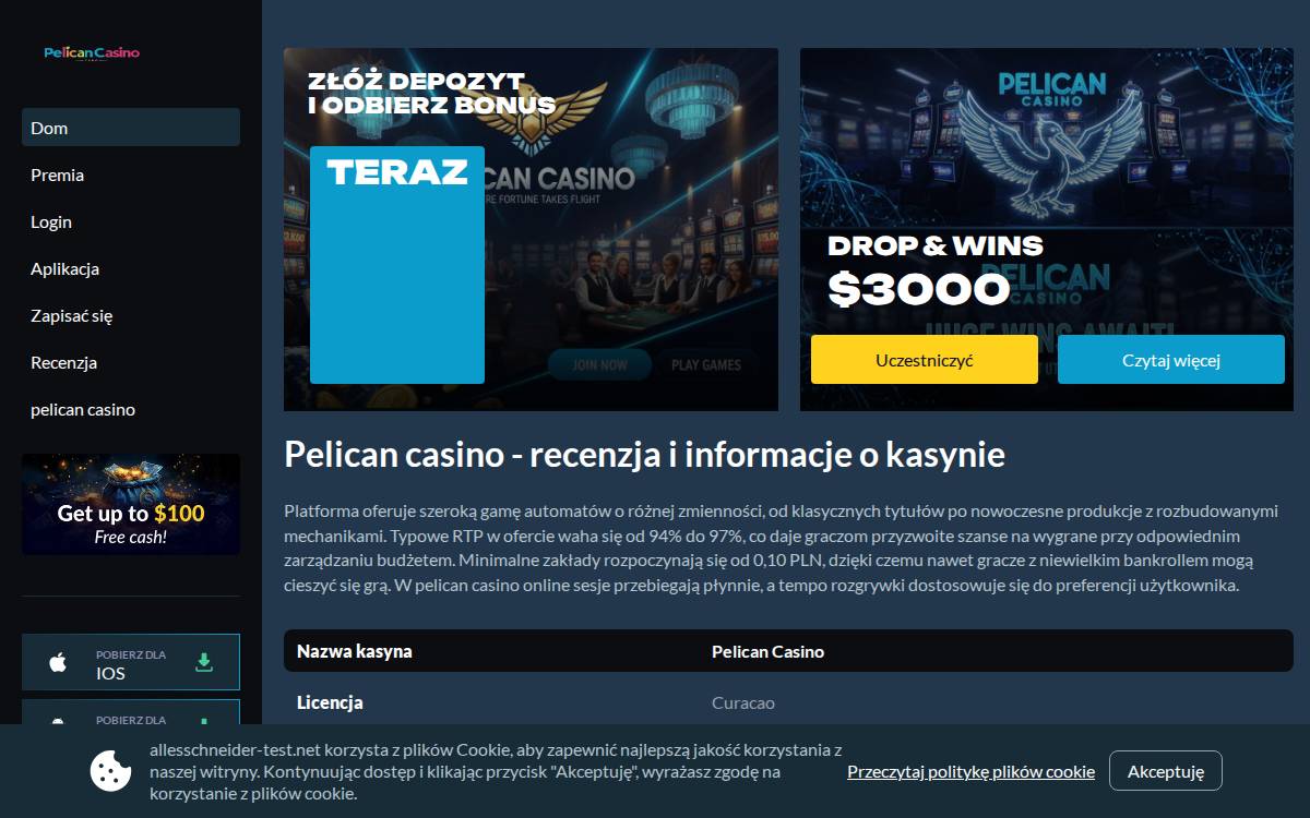 pelican casino website preview