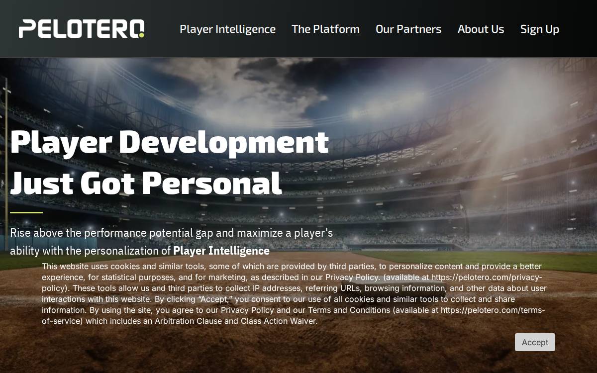 Pelotero website preview