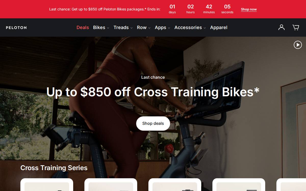 Peloton website preview