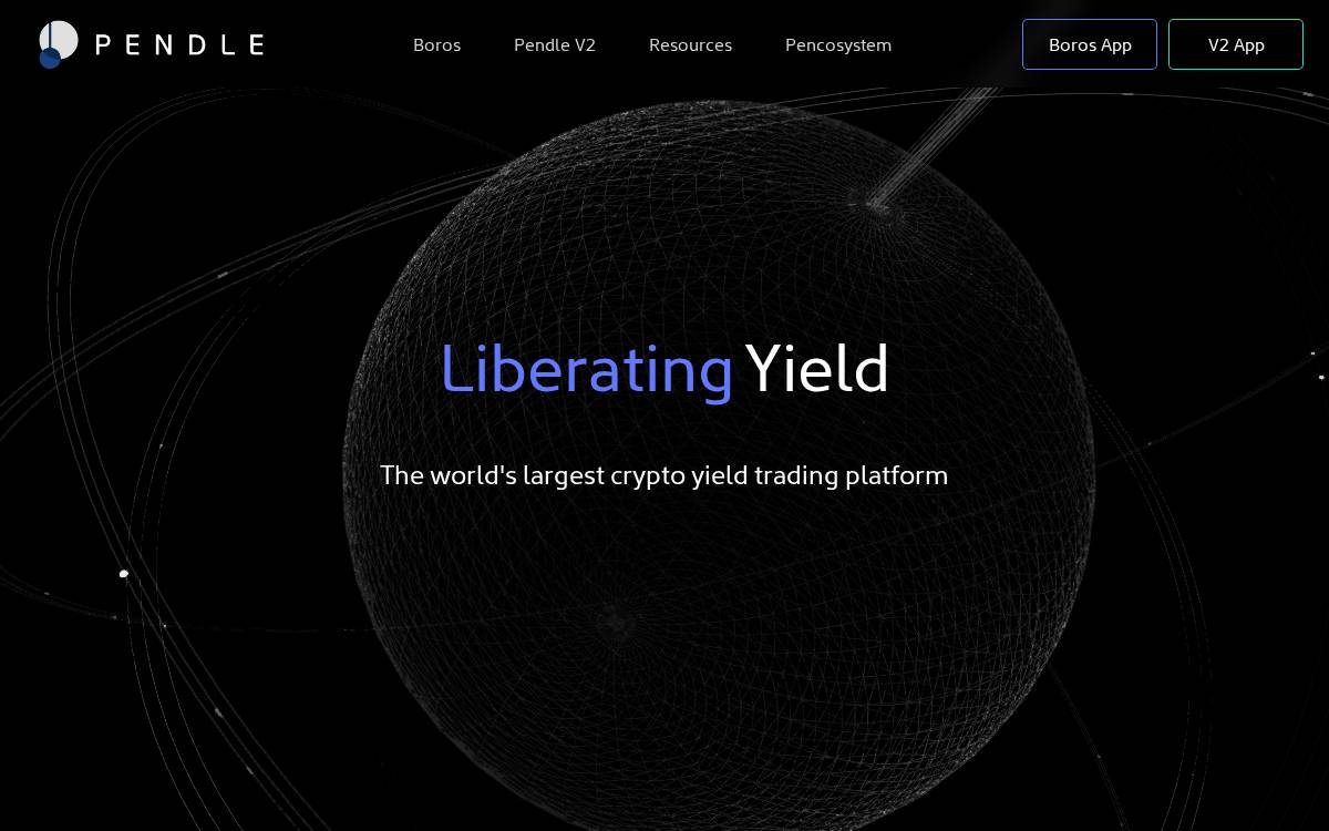Pendle Finance website preview