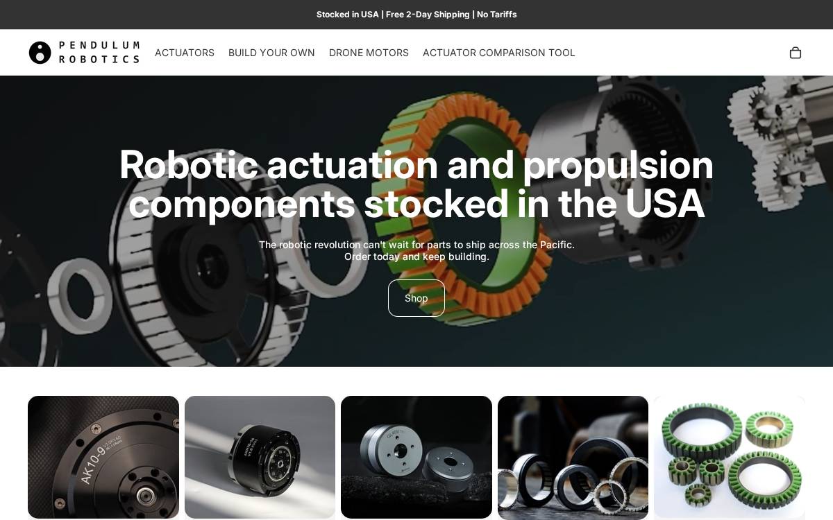 Pendulum Robotics website preview