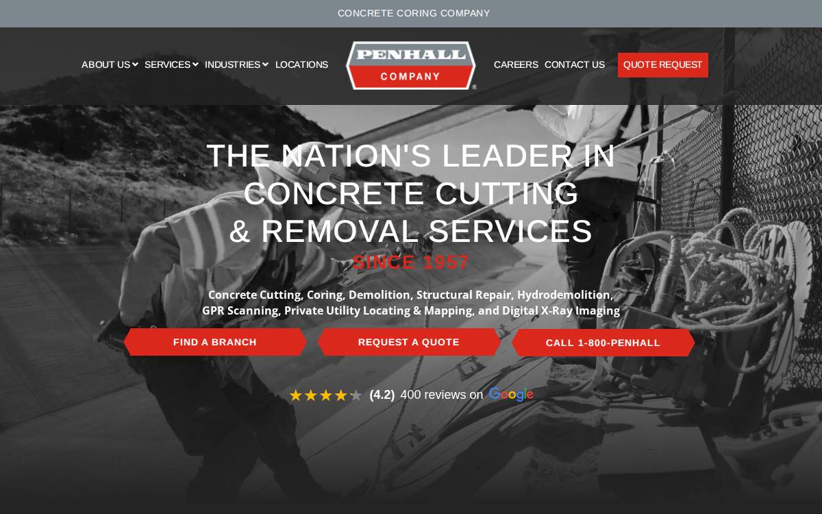 Penhall Company website preview