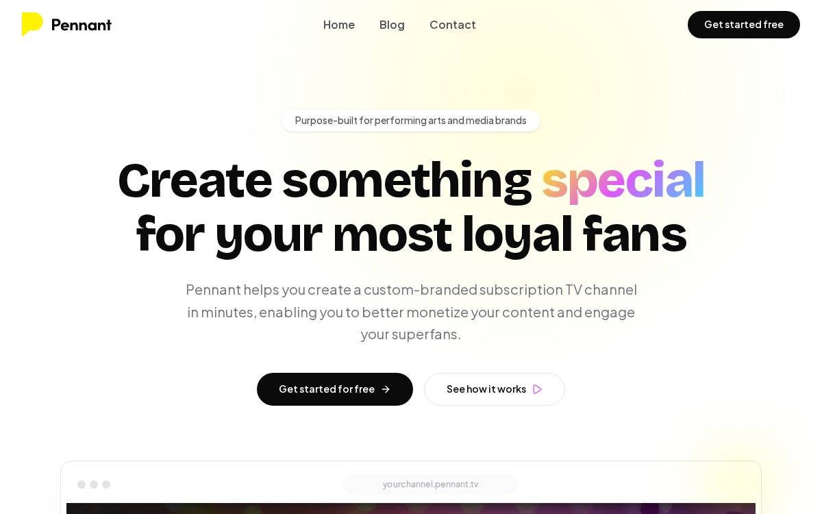 Pennant website preview