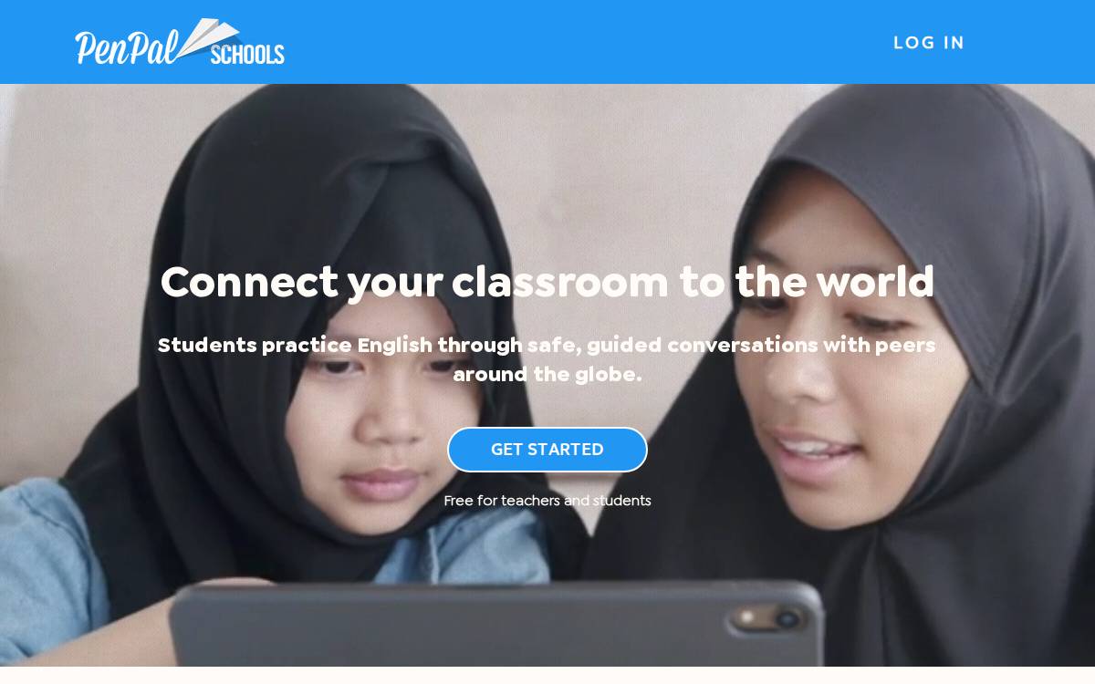 PenPal Schools website preview