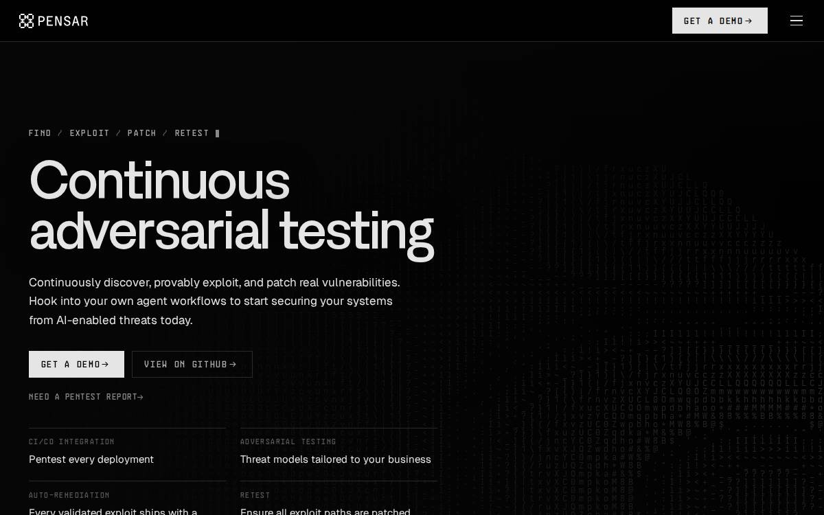 Pensar website preview