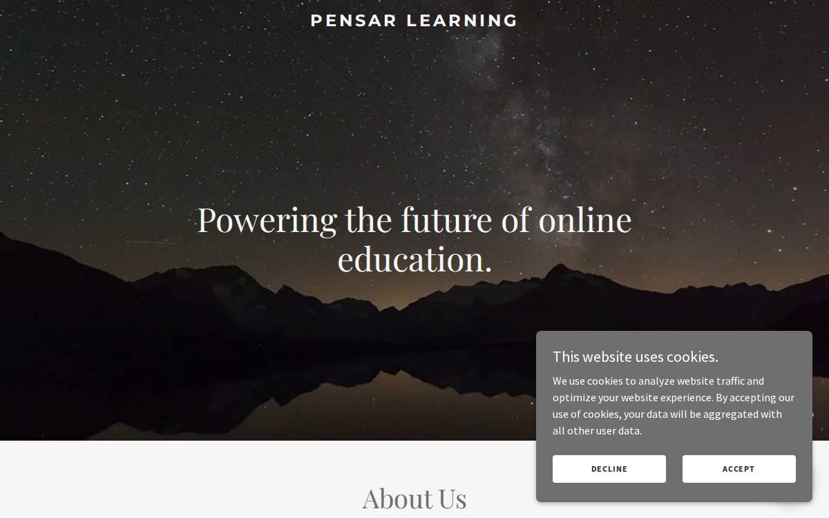 Pensarlearning website preview
