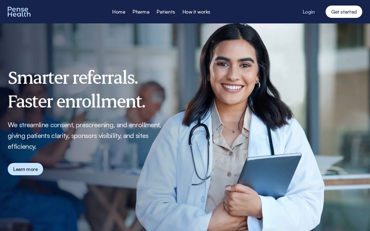 Pense Health website preview