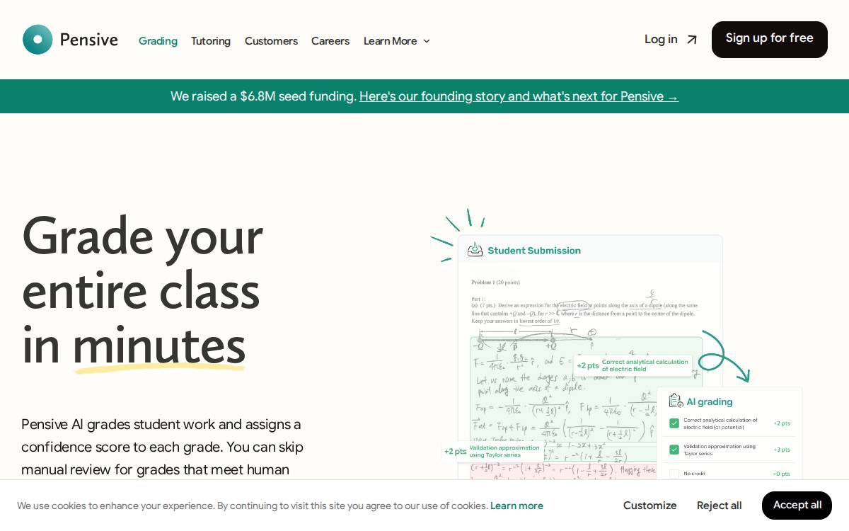 Pensive website preview