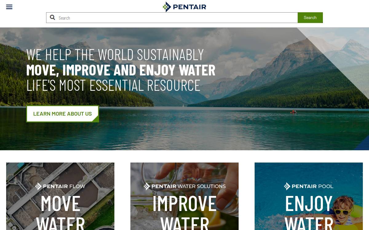 Pentair website preview
