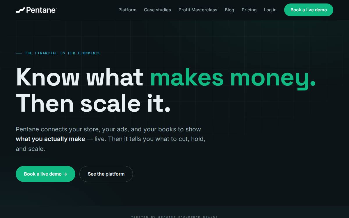 Pentane website preview