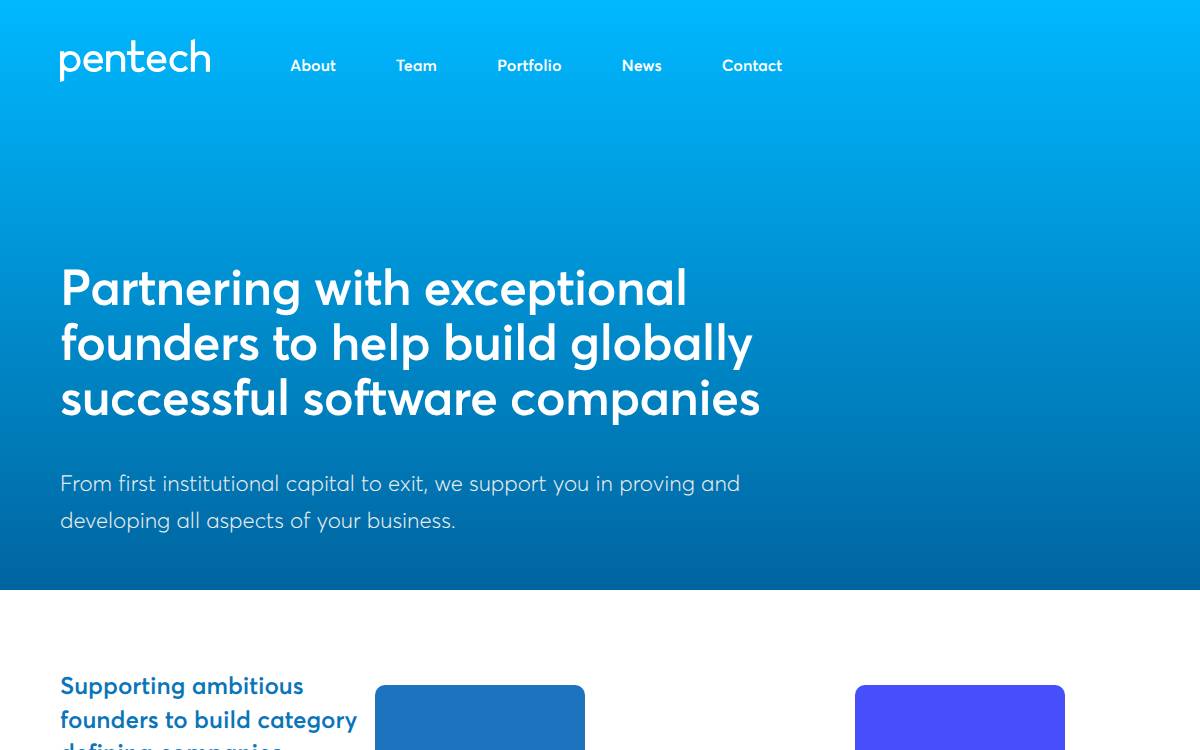 Pentech Ventures website preview