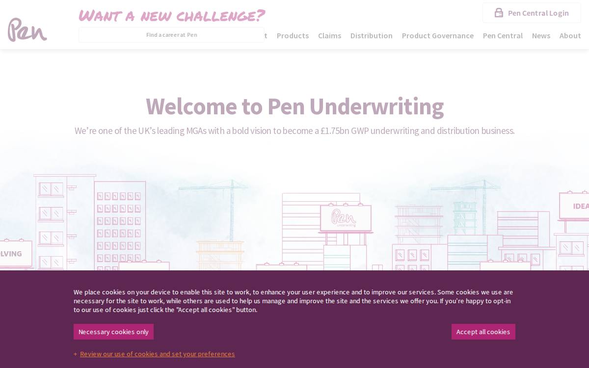 Penunderwriting website preview