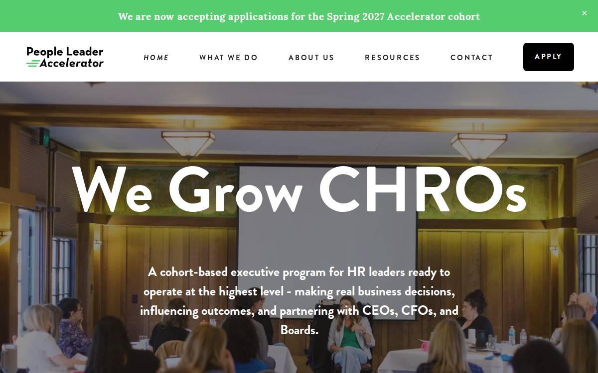 People Leader Accelerator website preview