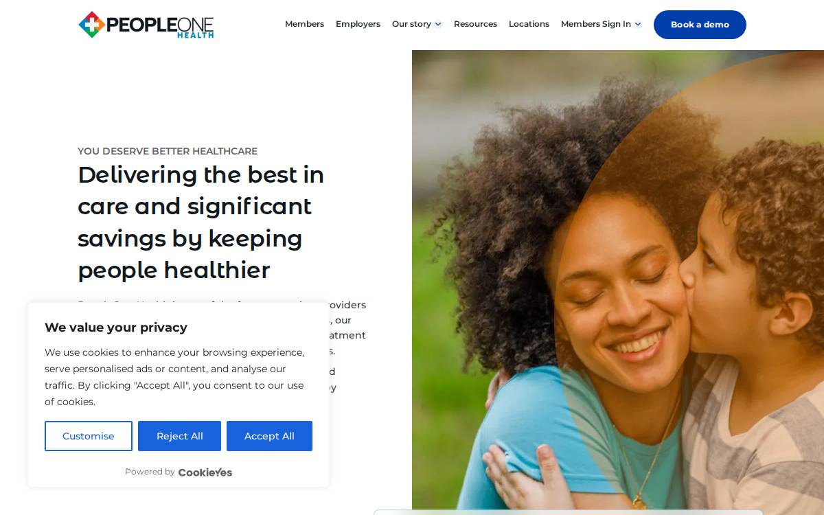 Peopleone Health website preview