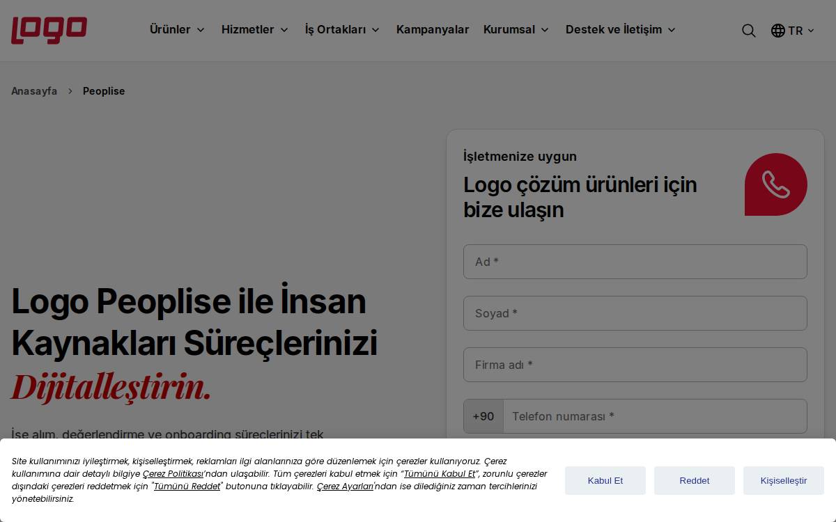 Peoplise website preview