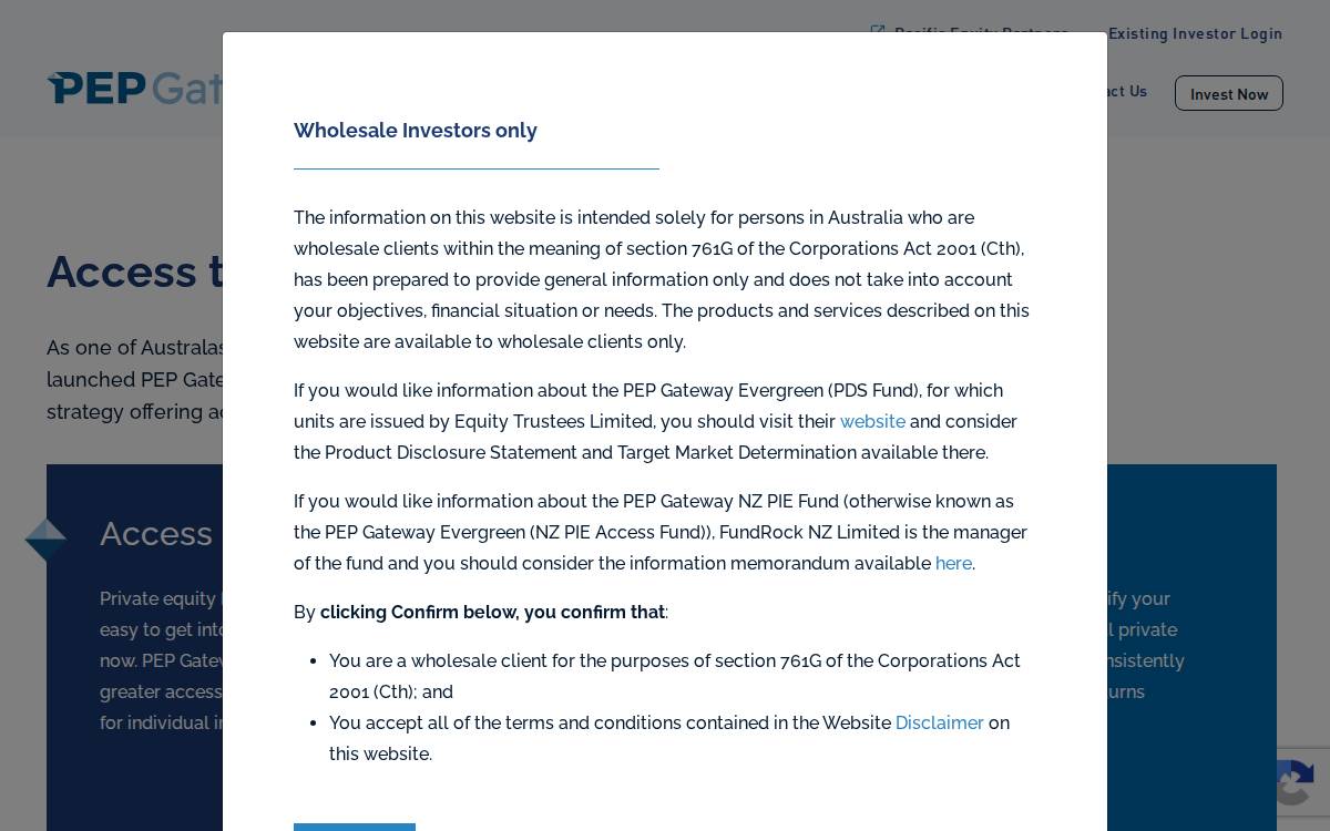 PEP Gateway website preview