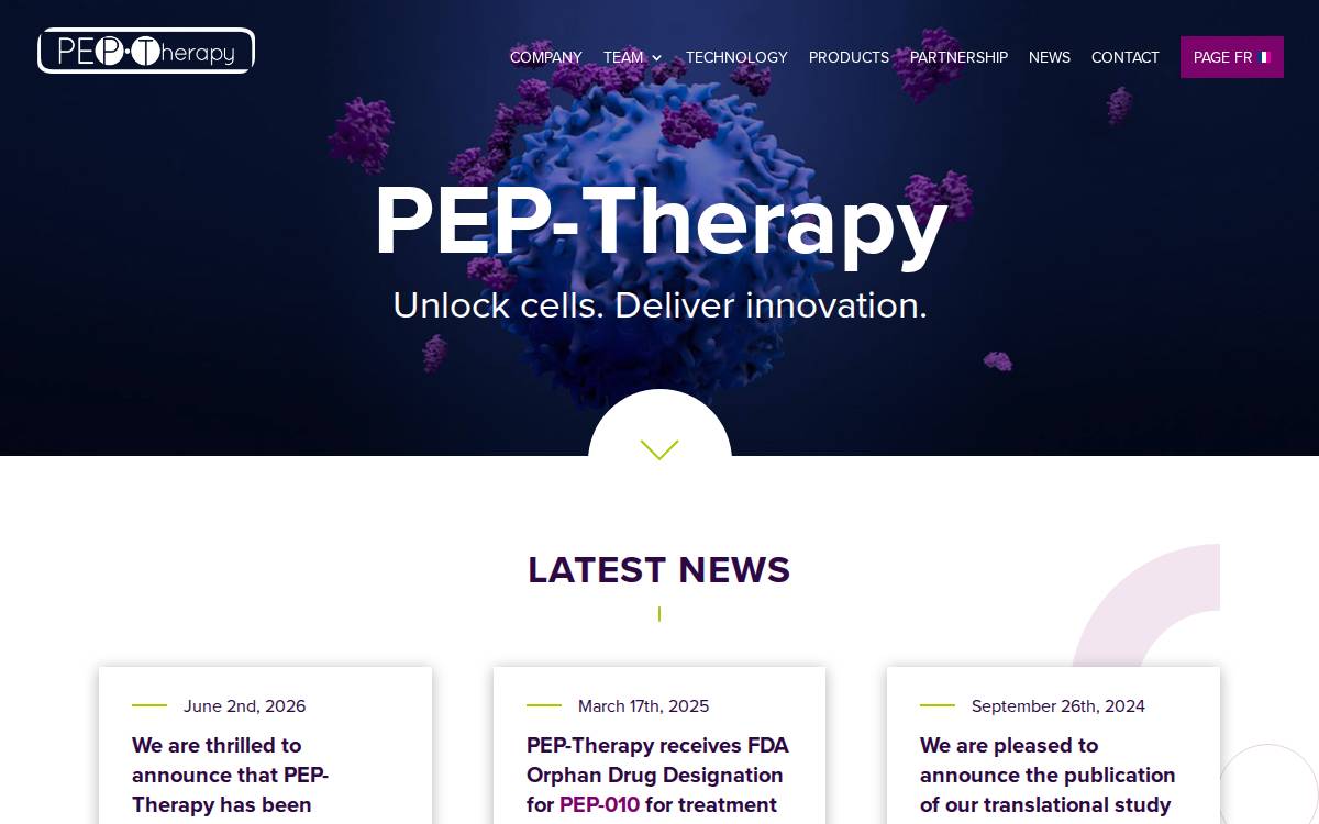 Pep Therapy website preview