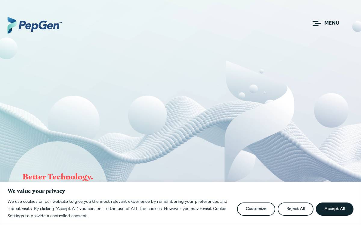 PepGen website preview