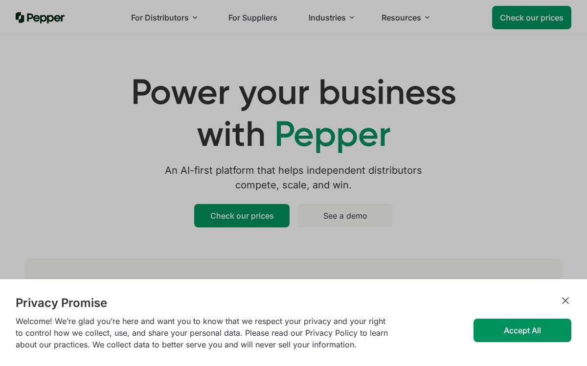 Pepper website preview