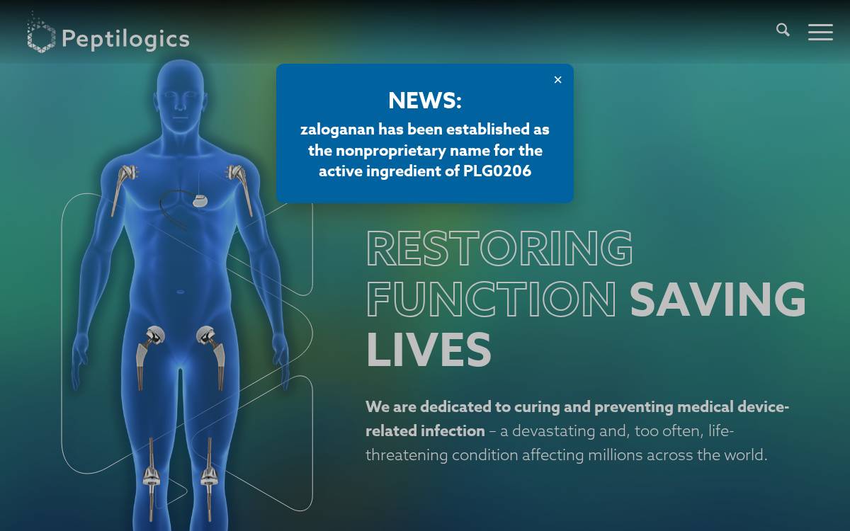 Peptilogics website preview