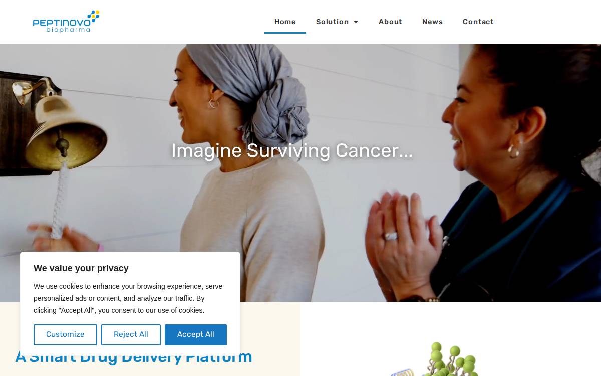 Peptinovo website preview