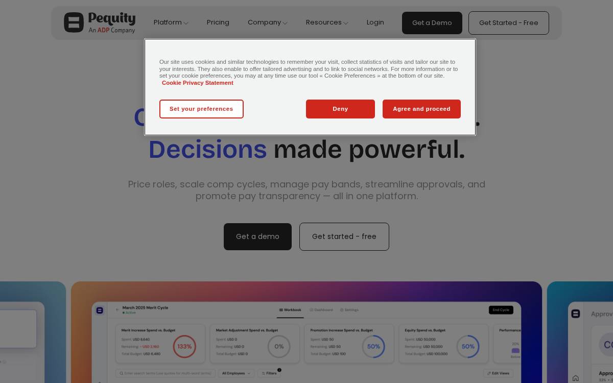 Pequity website preview